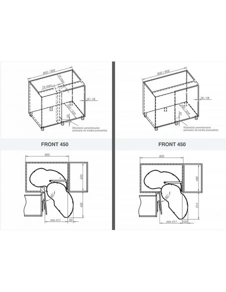 Рациональный угол Corner Optima 800мм хром графит