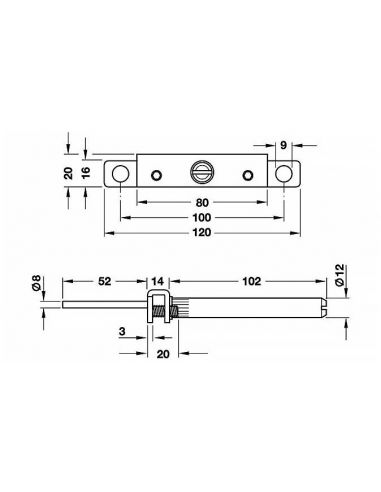 Полицетримач прихований з підтримуючим шипом 100мм Hafele