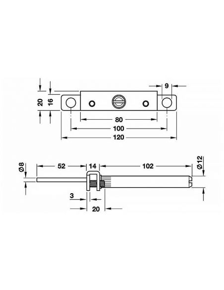 Полицетримач прихований з підтримуючим шипом 100мм Hafele