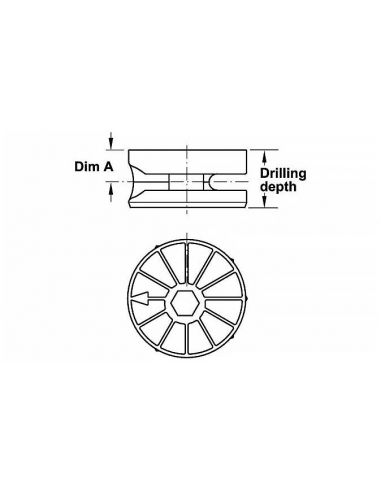 Корпус стяжки MAXIFIX E под шестигранник без покрытия D35мм глубина сверления 15.5мм