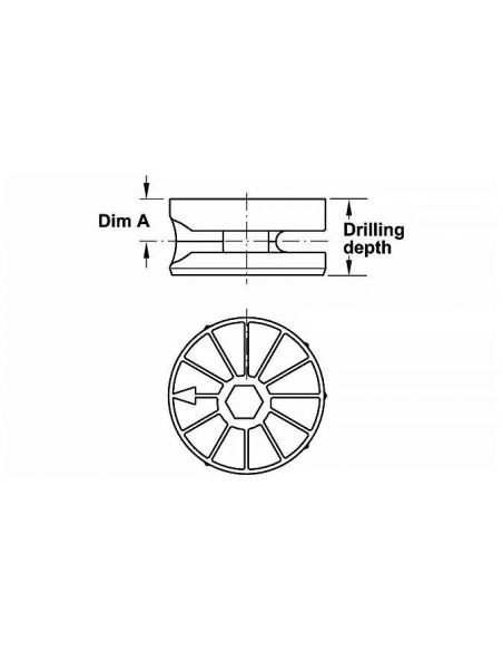 Корпус стяжки MAXIFIX E под шестигранник без покрытия D35мм глубина сверления 15.5мм