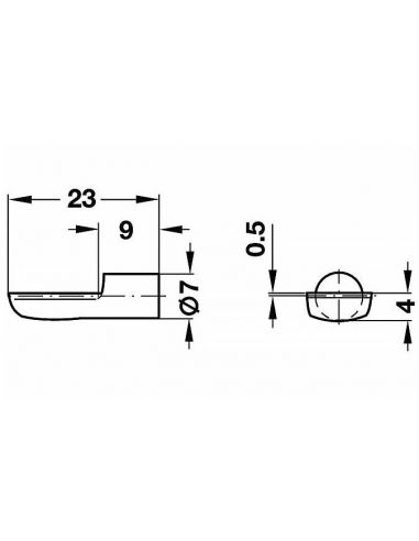 Полицетримач лопатка D7 мм, нікельований