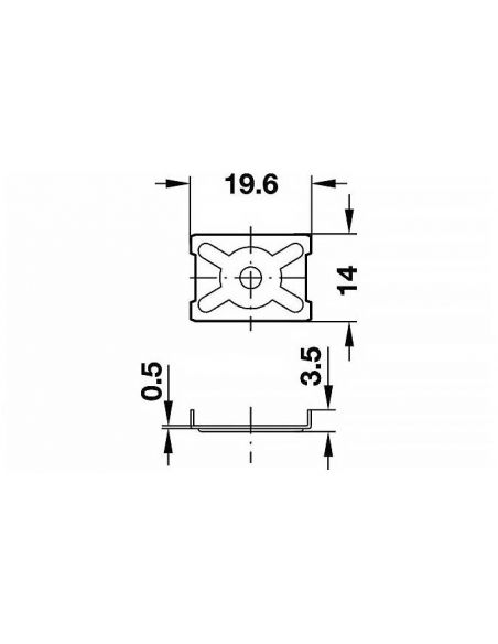 Стяжка задньої стінки 14х19, 6 мм з шипами Крабик Hafele
