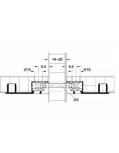 Болт стяжки RAFIX для двойного крепления деталей 16-22мм