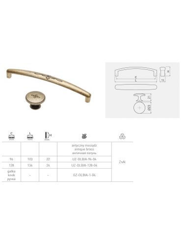 Ручка GTV OlBIA антична мідь