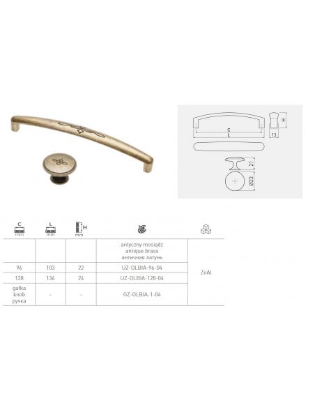 Ручка-копка GTV OlBIA античная медь