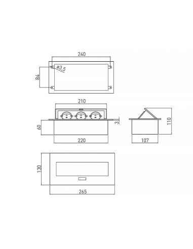 Настільний офісний подовжувач прямокутний