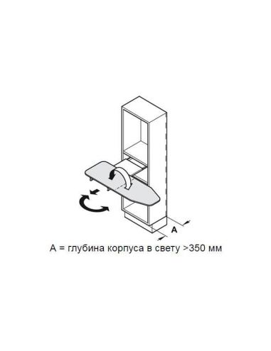 Встраиваемая гладильная доска (поворотная)