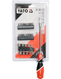 Викрутка-тримач з гнучким стрижнем YATO з насадками 1/4 "31 шт 2