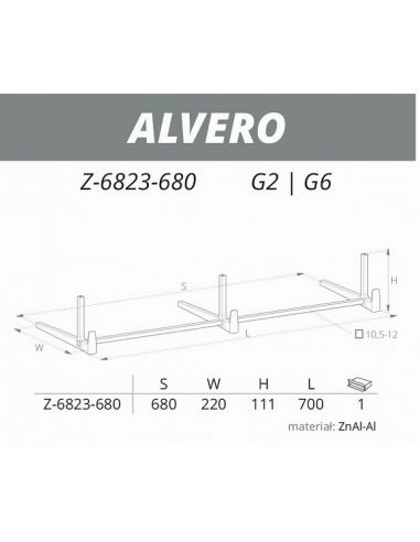 Вешалка ALVERO Z-6823-680 мат хром