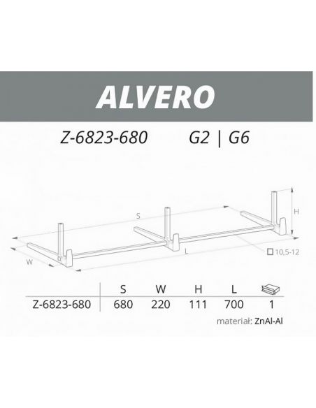 Вешалка ALVERO Z-6823-680 мат хром