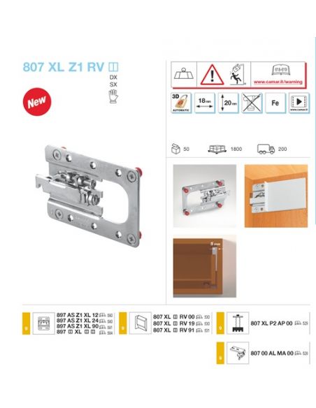 Навіс Camar 807 XL RV врізний з монтажною планкою і заглушкою