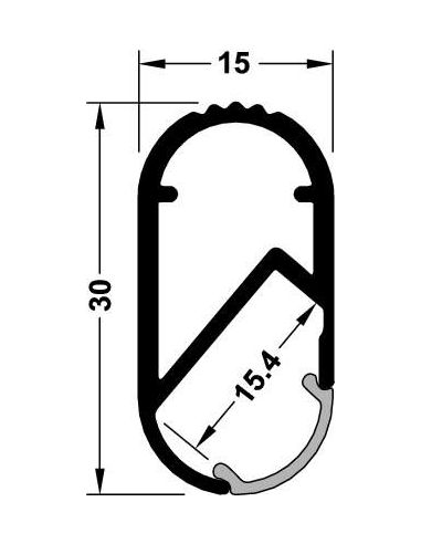 Штанга гардеробная для LED-ленты алюминий 2,5м