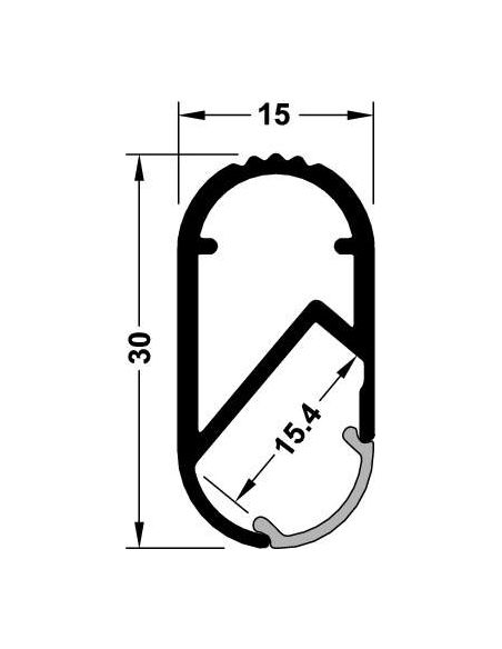 Штанга гардеробная для LED-ленты алюминий 2,5м