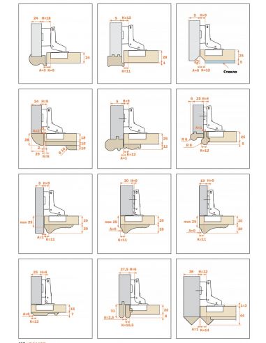 Петля Salice F накладна для фасадів товщиною до...