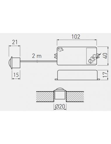 Датчик руху/присутності PIR 220V з таймером...