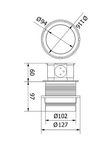Разветвитель офисный COMFORT 100mm 4 розетки...