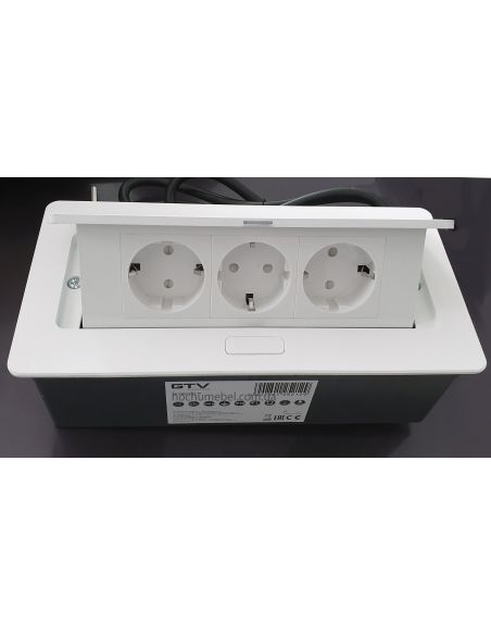 Разветвитель офисный SOFT / KWADRO 3 розетки SCHUKO белый 1,5 метра провод с вилкой