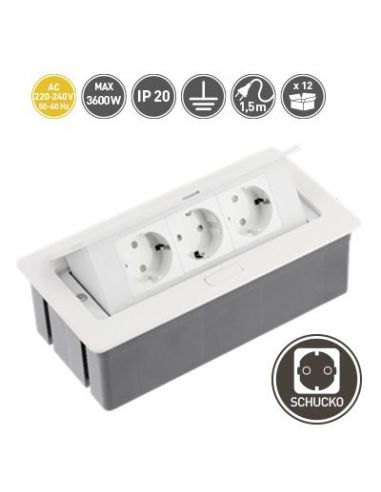 Разветвитель офисный SOFT / KWADRO 3 розетки...