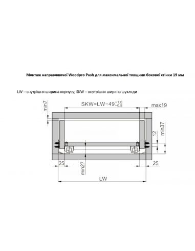 Направляюча Push to Open прихована повного...