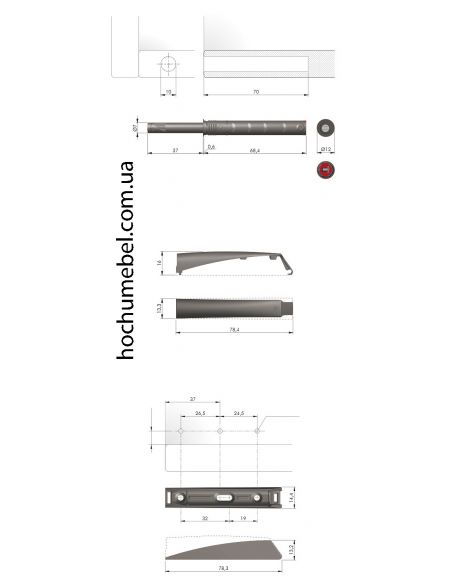 Відбійник-виштовхувач K-PUSH довгий сильний (з магнітом)