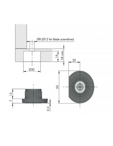 Опора регульована Integrato Z d-30 мм h-17мм...