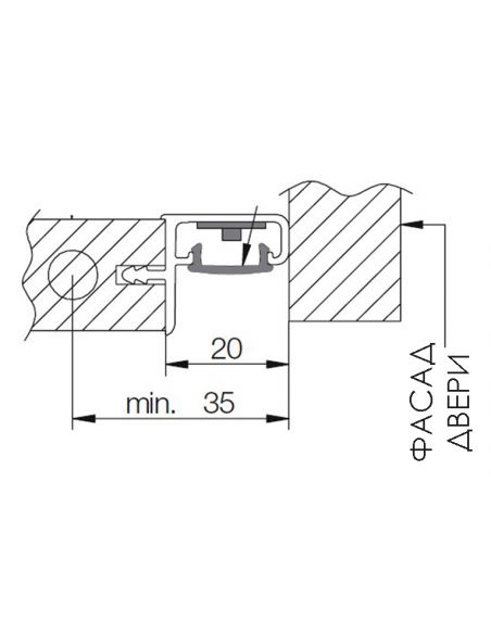 Профиль GOLA в верхний модуль для LED белый с рассеивателем 3м