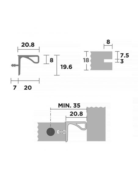 Профіль GOLA верхній БЕЗ LED білий L-2400
