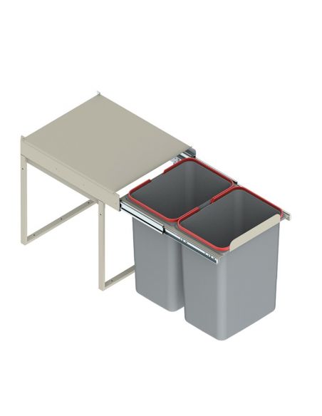 Відро-сегрегатор для шафи 400мм подвійне 2х20л (JC602) REJS