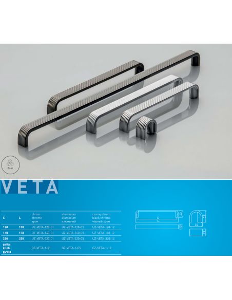 Ручка GTV VETA чорний хром