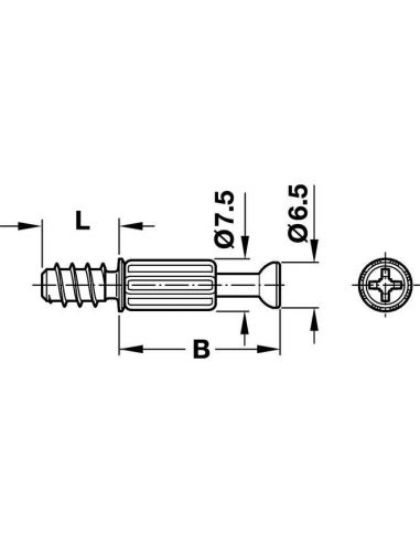 Болт минификса 24мм Hafele