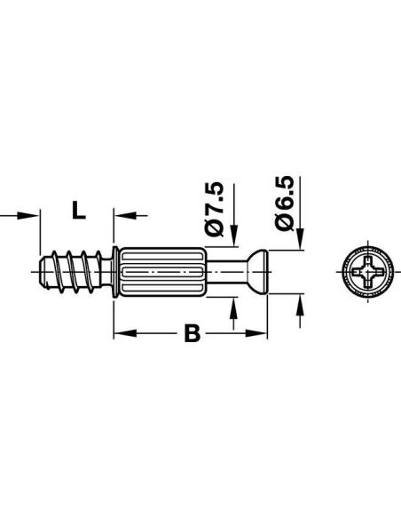 Болт минификса 24мм Hafele