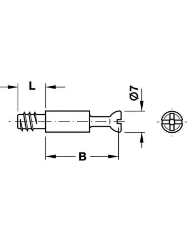 Болт минификса стальной D7мм Hafele
