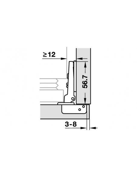 Петля SALICE для вбудованого холодильника з планкою