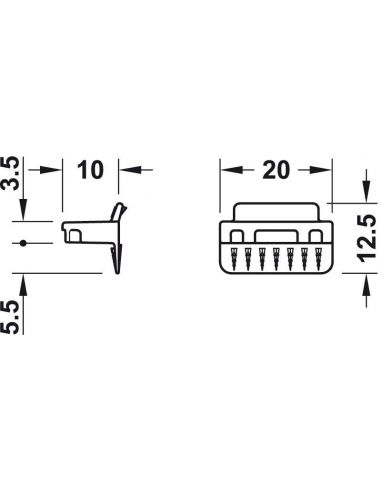 Фиксатор задней стенки пластик IxConnect Hafele