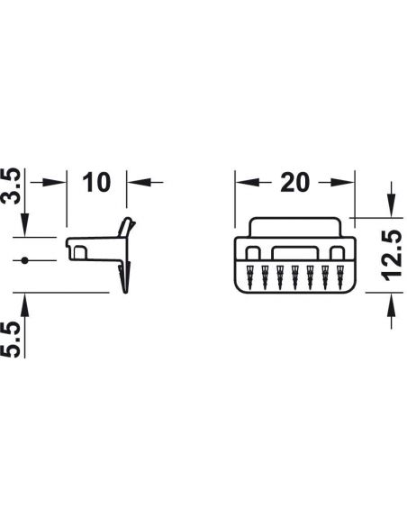 Фиксатор задней стенки пластик IxConnect Hafele