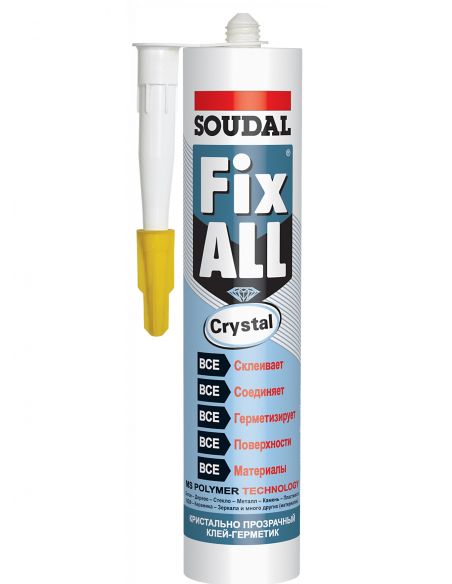 Прозрачный клей-герметик FIX ALL Crystal SOUDAL