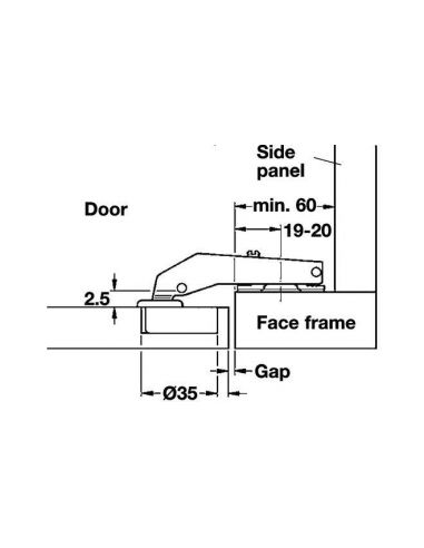 Петля 3D ровнолежащая 90° Metalla D SM N с...