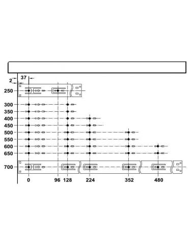 Направляюча з дотягом Hafele телескопічна повного висуву