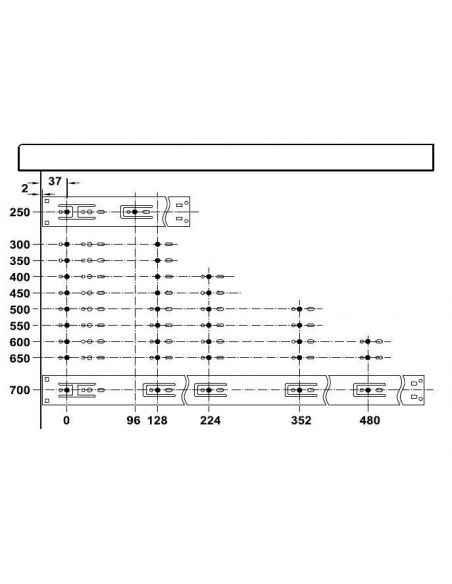 Направляюча з дотягом Hafele телескопічна повного висуву