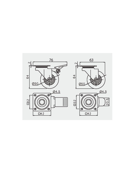 Ролик BRAZYLIA D-50 черный GTV