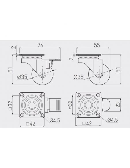 Ролик BRAZYLIA D-35 чорний GTV