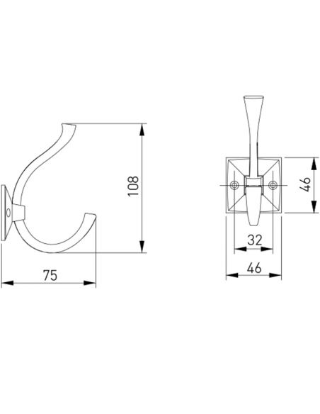 Гачок MADRYT антична латунь GTV