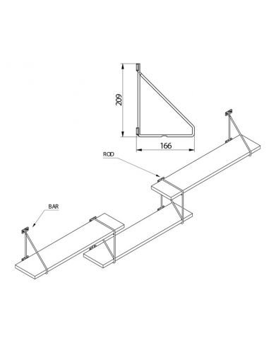 Кут під полицю BAR GTV Чорний