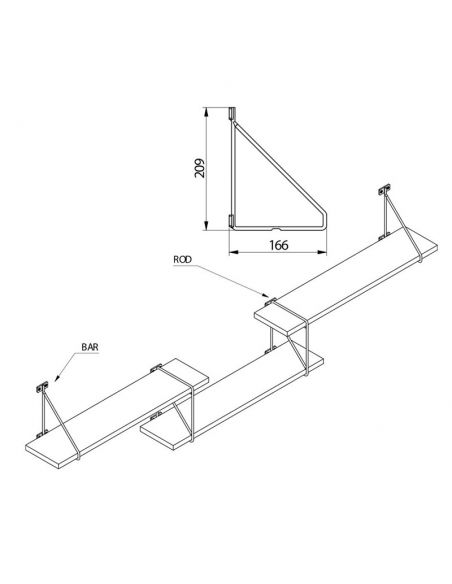 Угол под полку BAR GTV Черный