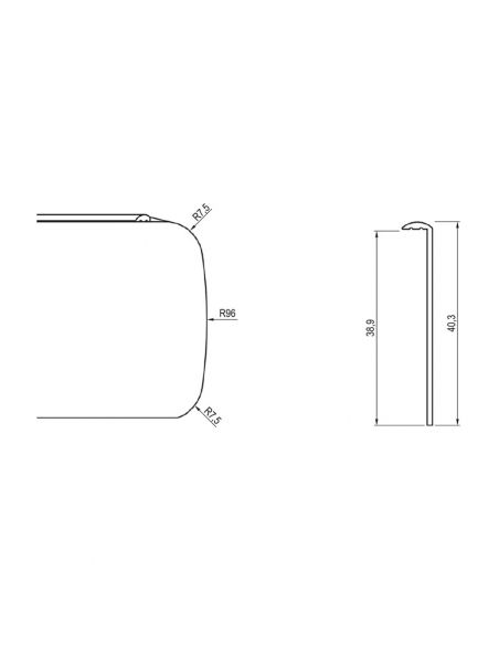 Торцовка стільниці алюмінієва 38 R-6 REJS Біла