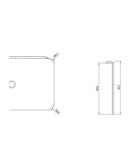 Торцовка столешницы алюминиевая 38 R-3 REJS Черная