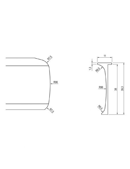 Стыковка столешницы 38мм угловая R-6