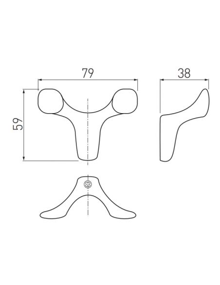 Крючок GTV TOLEDO двойной черый WZ-TOLED-BO-20