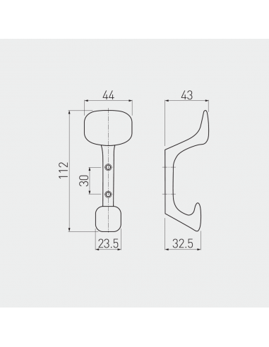 Гачок GTV TOLEDO одираний чорний WZ-TOLED-CO-20